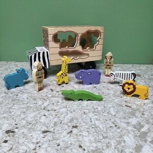 Wooden Animal Safari Playset
